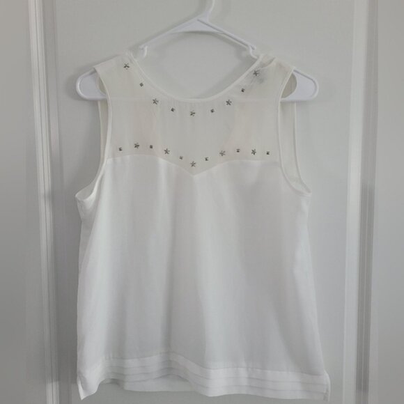American Eagle White Star Stud Tank Top - Picture 1 of 1